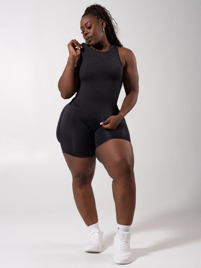 Shape Seamless Hip Tank - Heather Charcoal