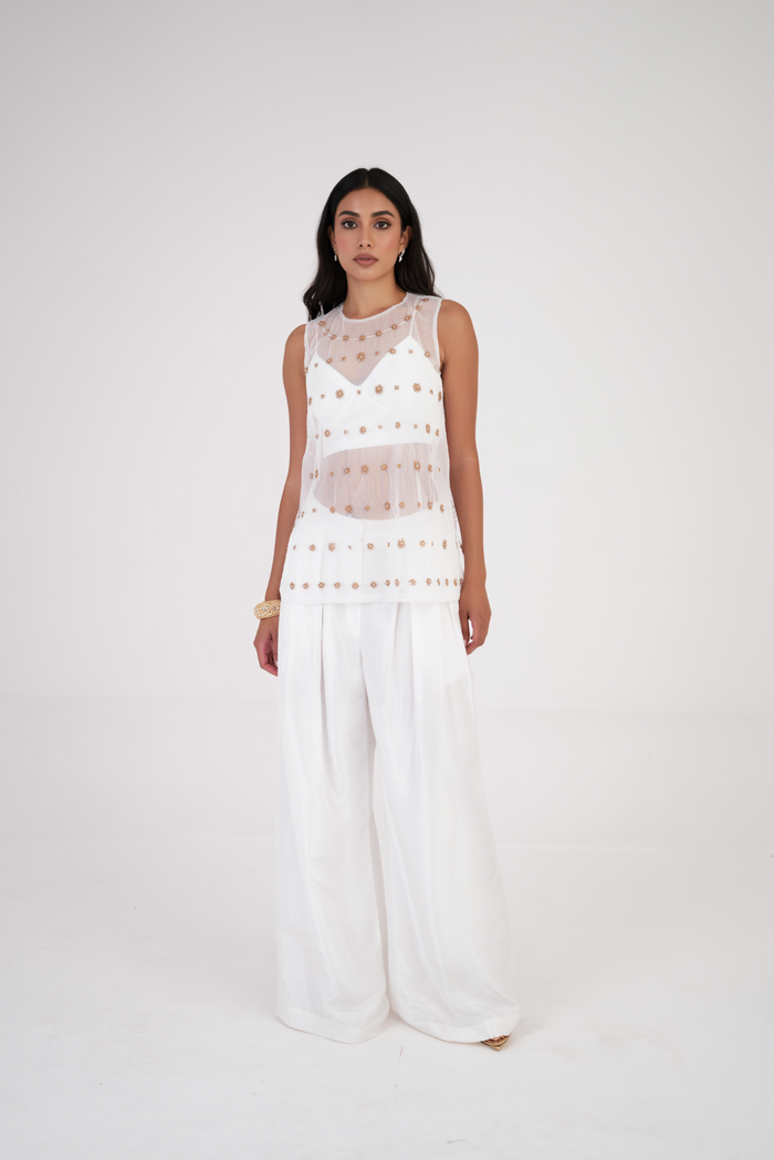 Silk Wave Palazzo Pant
