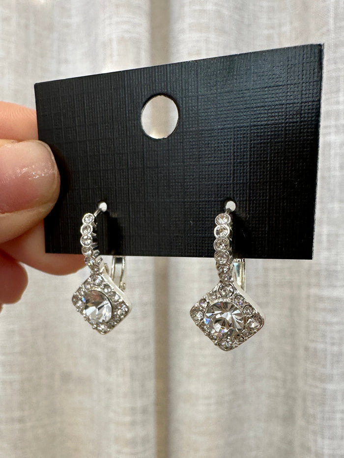 Silver Geo Leverback Earring - Jewellery - Honey Fawn