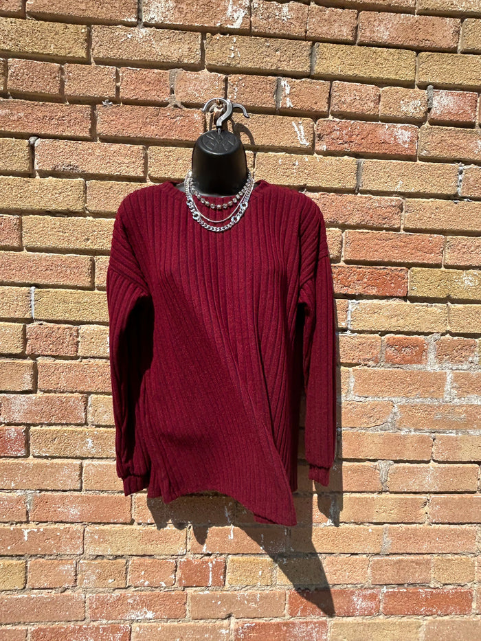 Soft Ribbed Long Sleeve Tops- 4 Colors