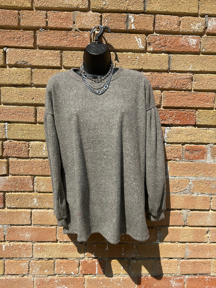 Soft Ribbed Long Sleeve Tops- 4 Colors