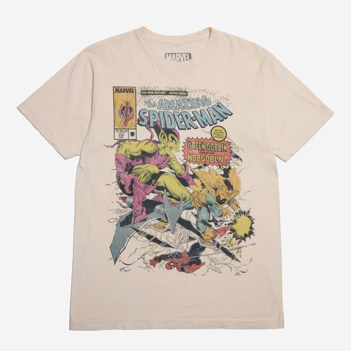 Spider-Man vs Green Goblin Zine Vintage Soft Tee - Heroes & Villains-Marvel-T-Shirt