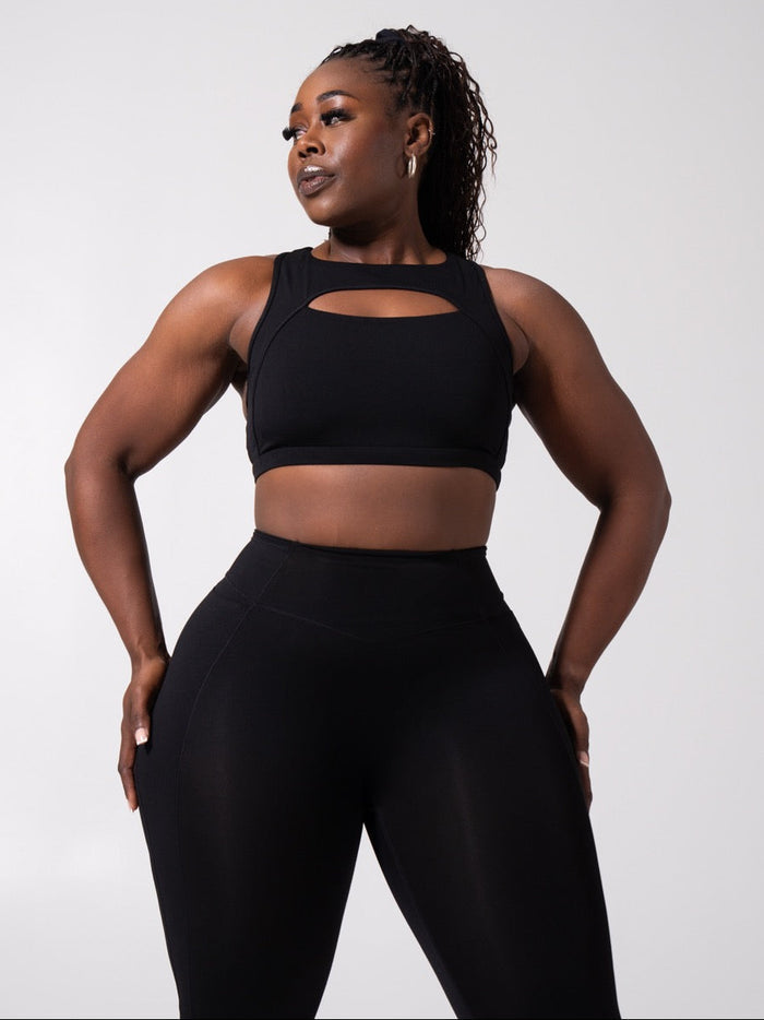 Sprint Her Sports Bra - Onyx Black