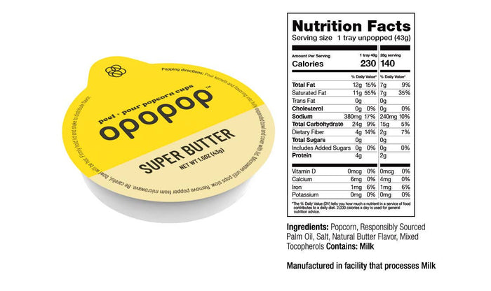 Super Butter Pop Cups Popcorn Kernels