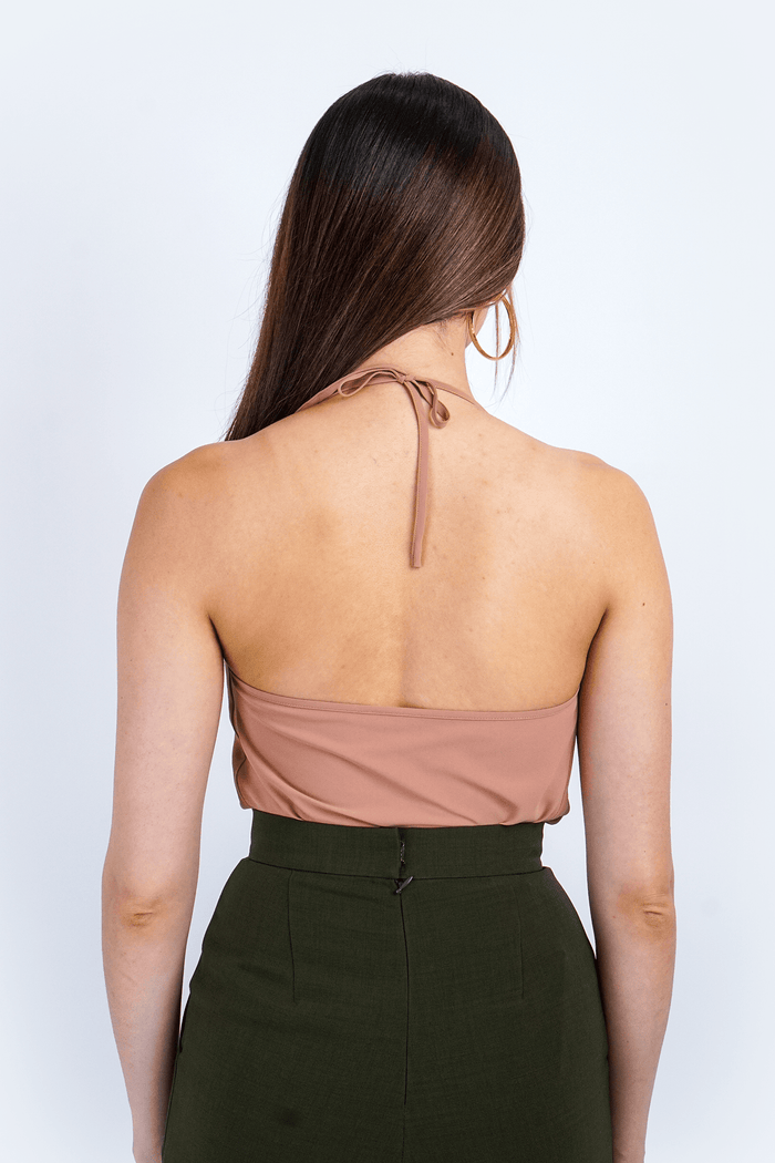 Chloe Dao TOPS Tan Colina Cowl Neck Top
