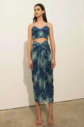 Tashkent Print Knotted Skirt And Bustier Set