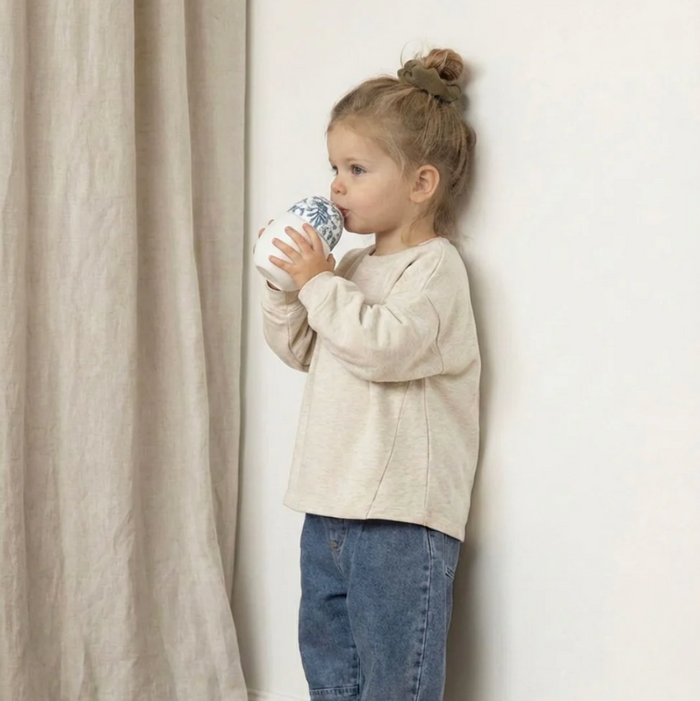 Tasse à paille lestée | Toile de Jouy Bleu