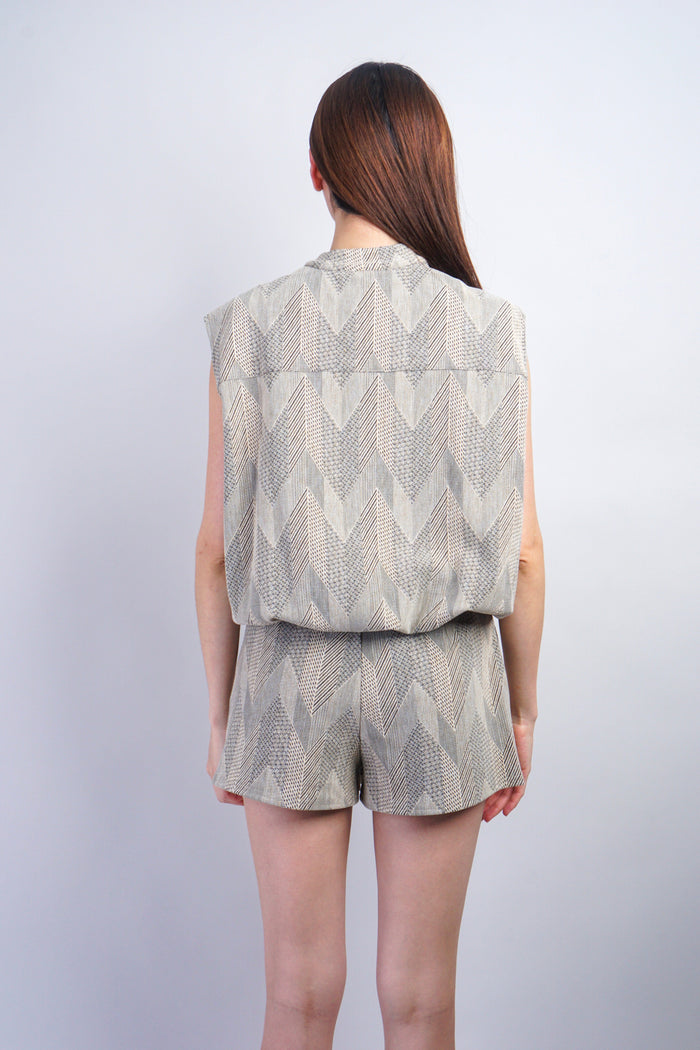 Private Label TOPS Taupe Chevron Vest
