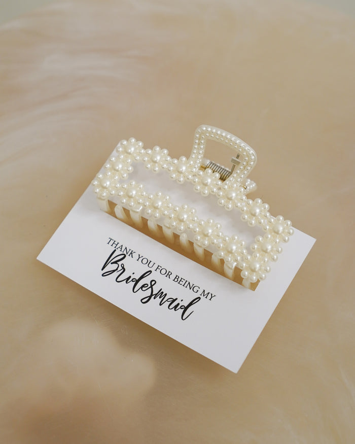 Thank You Bridesmaid Gift Claw Clip Rectangle - Giftware - Honey Fawn Boutique