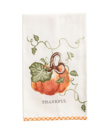 Thankful Gingham Hem Towel