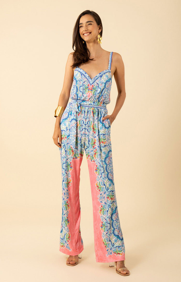 Theodora Jersey Jumpsuit, color- pink