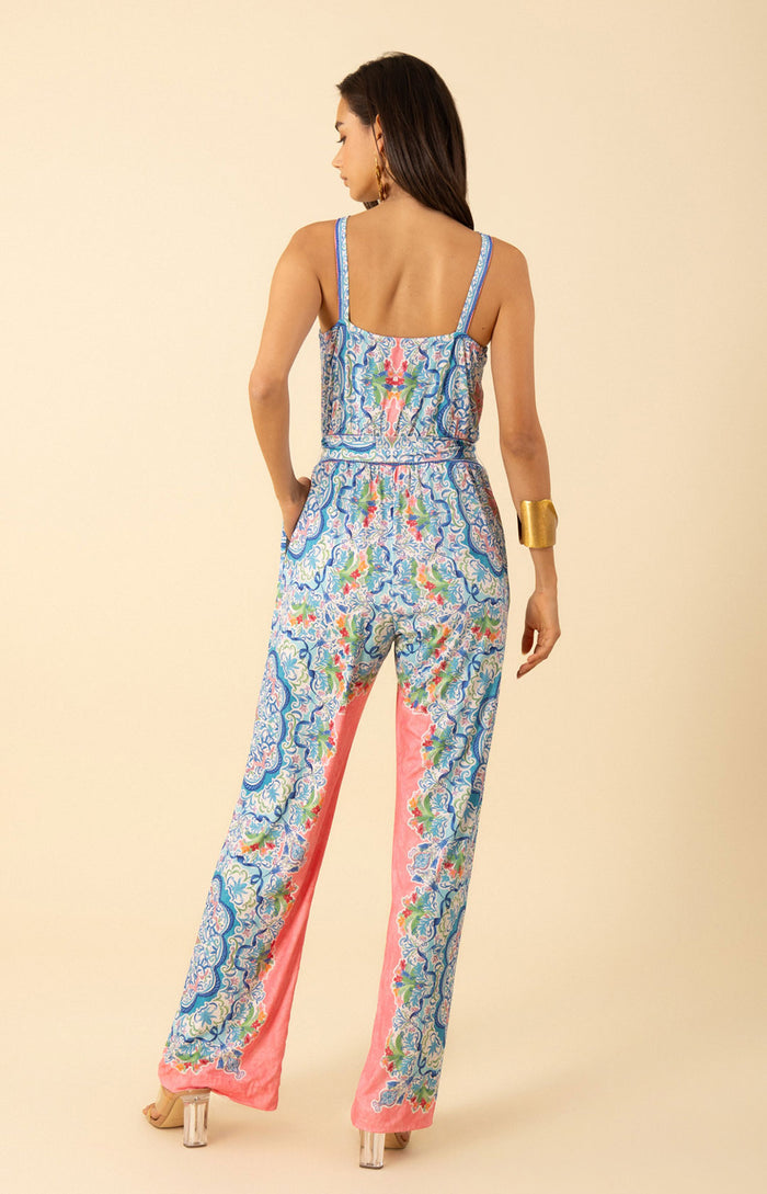Theodora Jersey Jumpsuit, color- pink