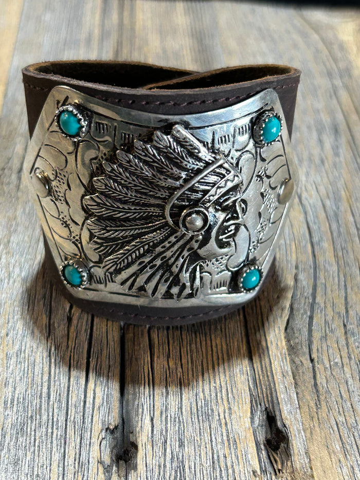 TURQUOISE AND SILVER NATVIE CUFF