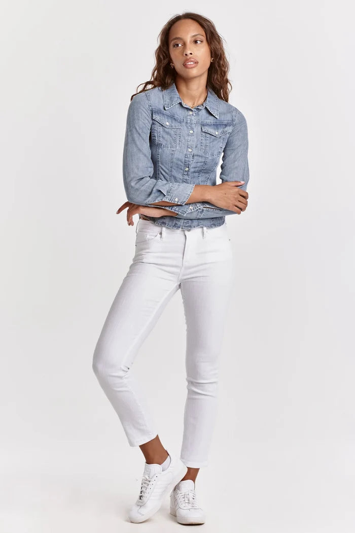 URIAH PEARL SNAP SHIRT INDEPENDENCE BLUE TENCEL