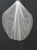 Veil 220: 1 tier fingertip veils with beaded edge