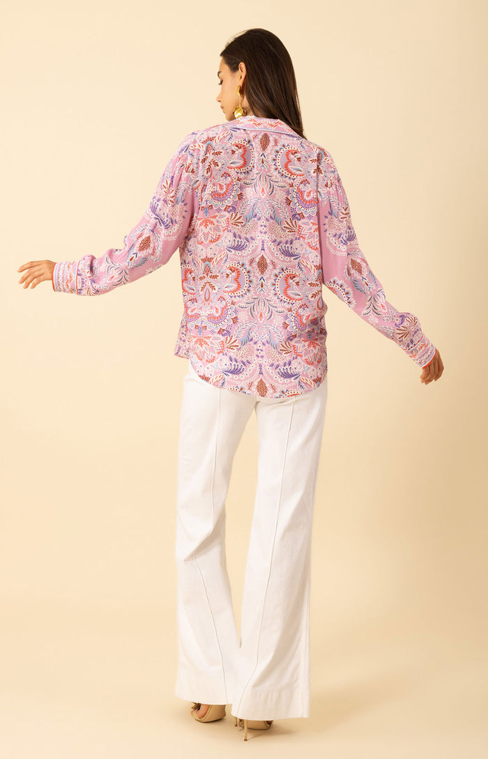 Waverly Silk Top, color-Pink