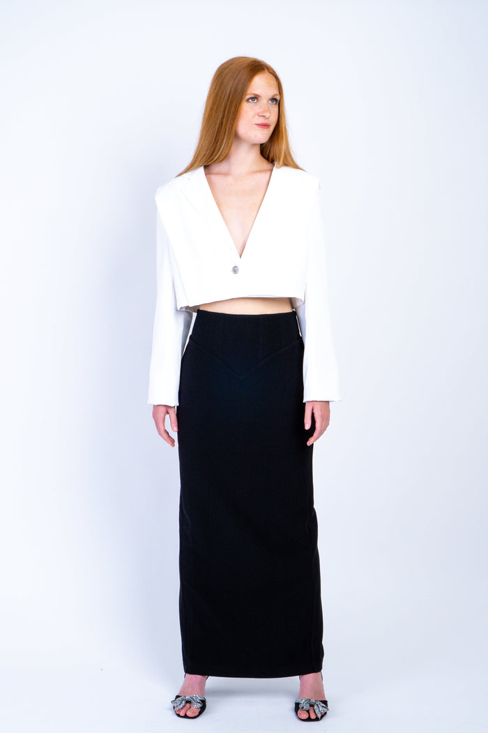Private Label JACKETS White Cropped Jacket