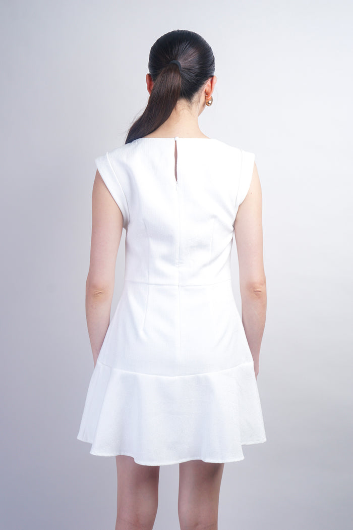 White Empire Fitted Dress
