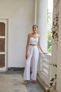 White Pleated Bustier