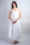 Private Label DRESSES White Ruffle Fit And Flare Midi Dress