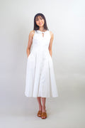 Private Label DRESSES White Twist Knot Classic Midi Dress