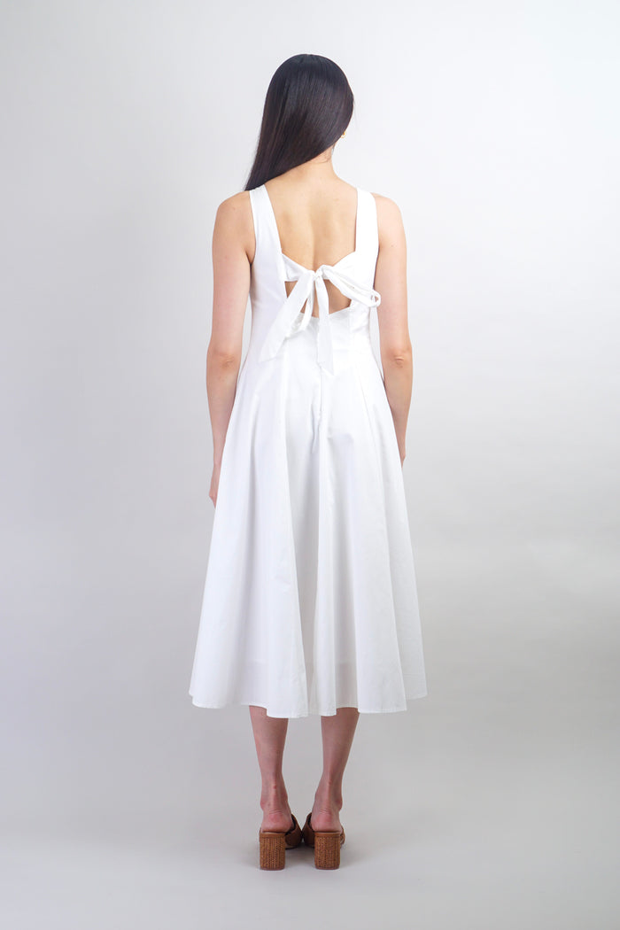 Private Label DRESSES White Twist Knot Classic Midi Dress