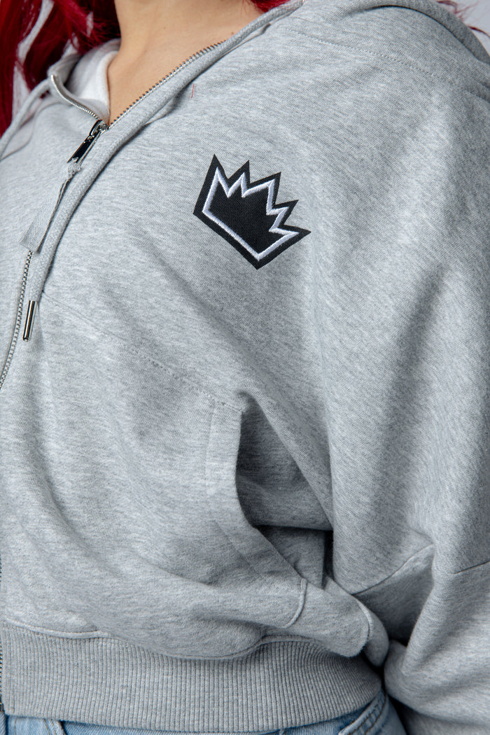 Womens Crop Triangle Full Zip