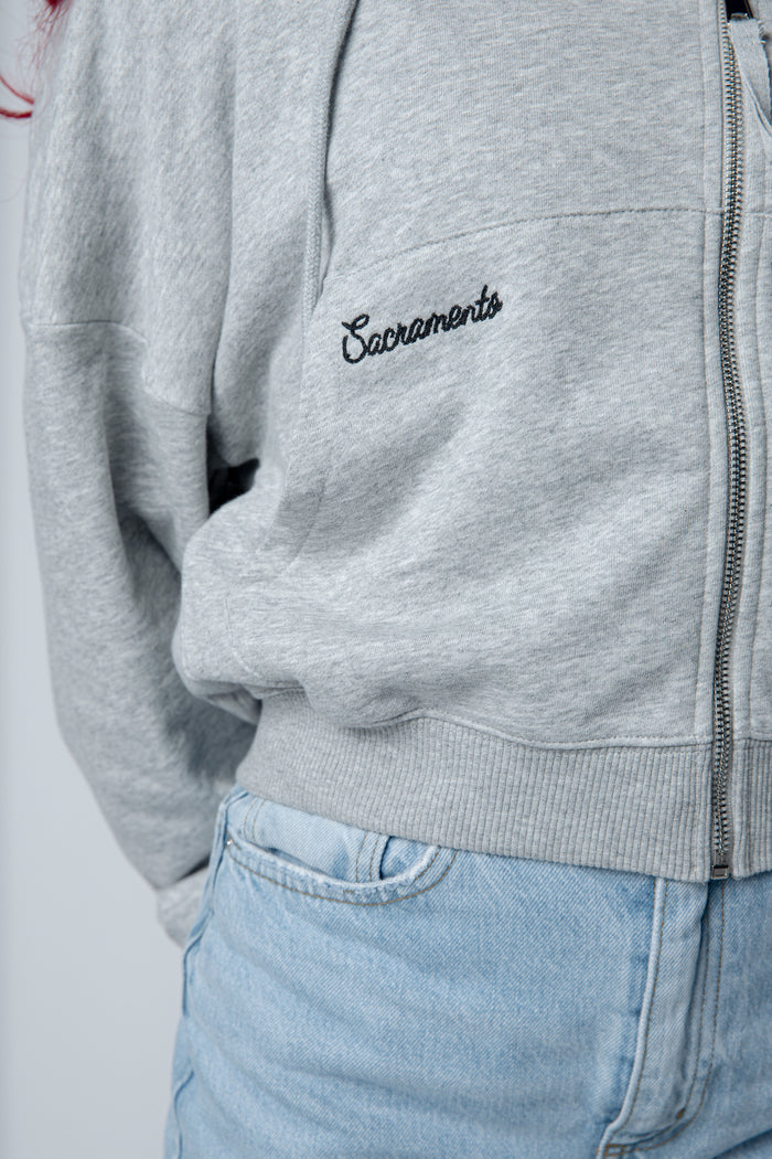 Womens Crop Triangle Full Zip