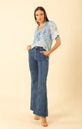 Yareli Voile Top, color-Blue