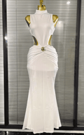 Yolanda Off-Shoulder Hollow Waist Bodycon Long Dress