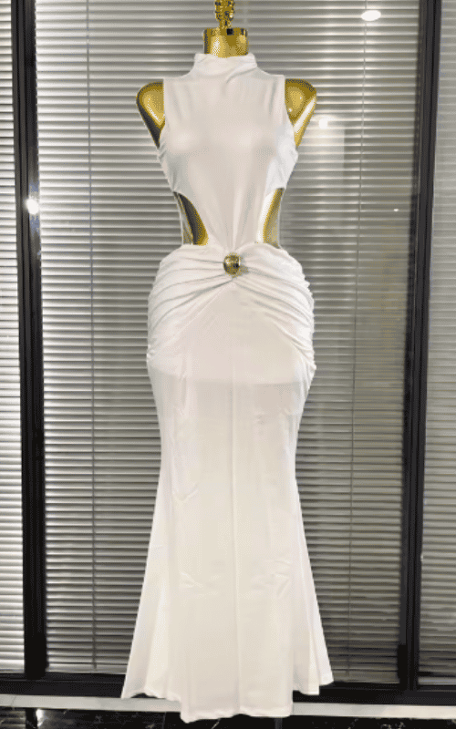 Yolanda Off-Shoulder Hollow Waist Bodycon Long Dress
