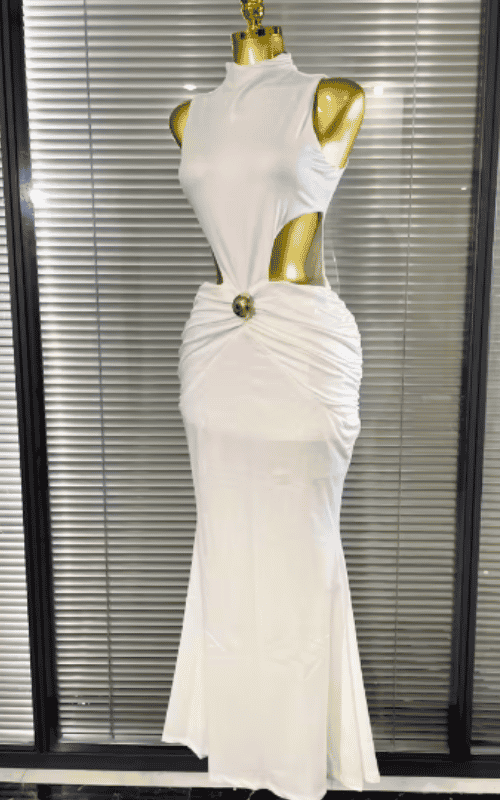 Yolanda Off-Shoulder Hollow Waist Bodycon Long Dress